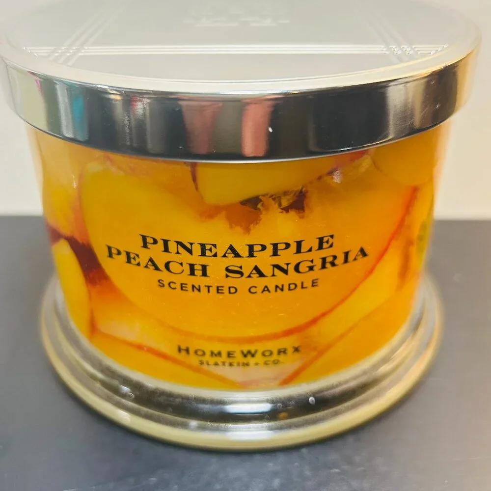 HomeWorx by Slatkin Pineapple Peach Sangria 3-Wick 14oz Candle - Picture 1 of 4